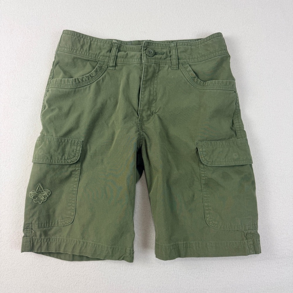 Boy Scouts of America Youth Uniform Cargo Shorts Olive Green Size 10 Adjustable